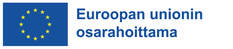 Euroopan unionin osarahoittama — EU-lippu ja teksti